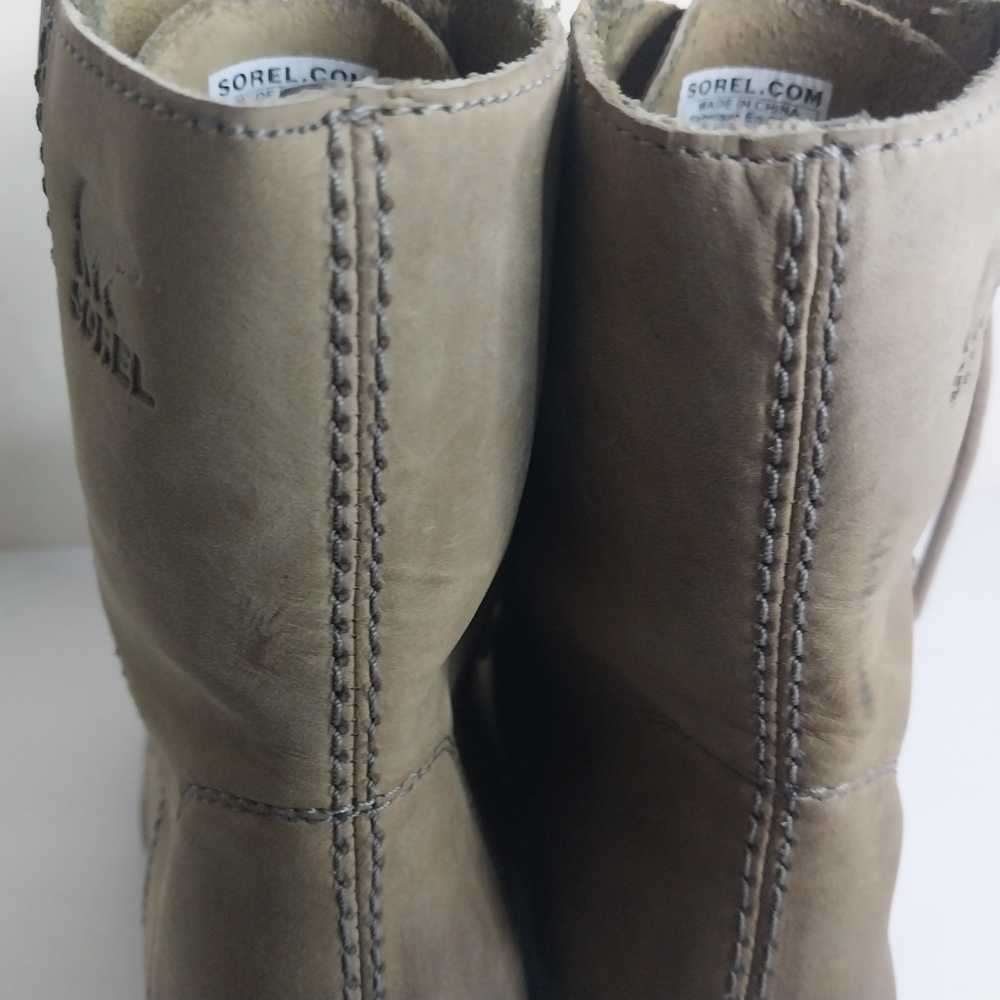 SOREL 8.5 Women's Taupe Lace-Up Boots - Picture 6 of 15